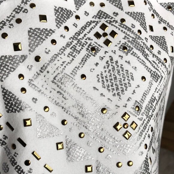 San Fransisco White Fringed Tank Top Sheer Scoop Neck Festival Summer Women's M - Picture 5 of 16